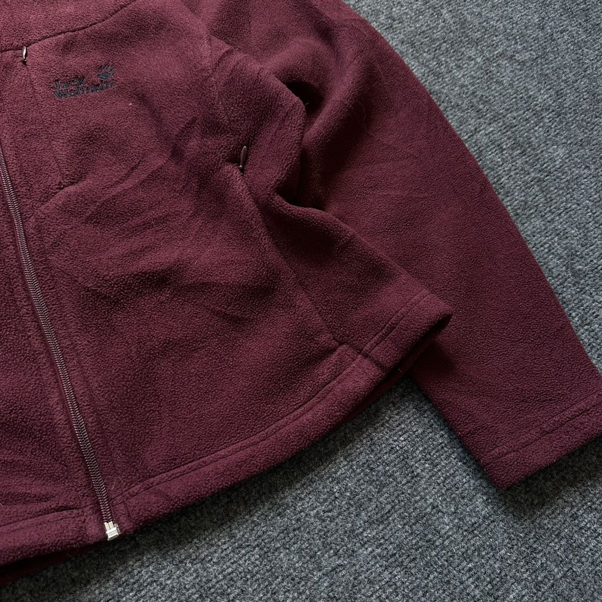 Jack Wolfskin VTG Women’s Fleece Jacket Size L Burgundy Zip Sweater Size L / US 10 / IT 46 - 8 Thumbnail