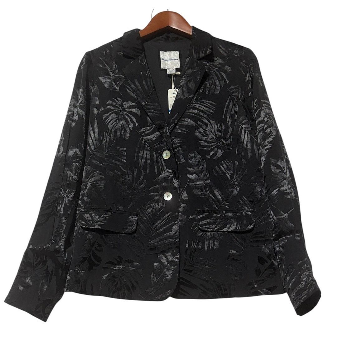Tommy Bahama XL/16 | TOMMY BAHAMA Women’s Satin Jacquard Blazer Jacket Size XL / US 12-14 / IT 48-50 - 2 Thumbnail