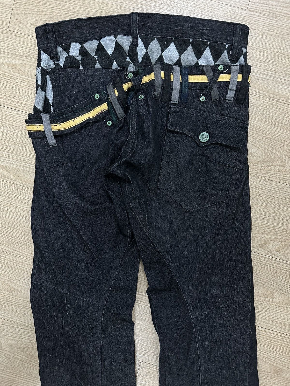Japanese Brand × Seditionaries Rare Beautiful Breath Mint Slanted Double Waist Denim Pants Size US 32 / EU 48 - 10 Thumbnail