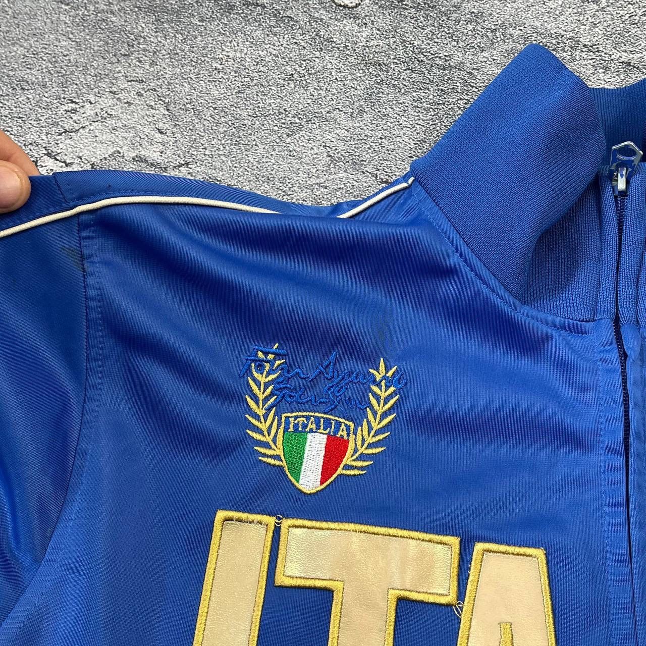 Other Y2K Rare 🇮🇹 Italia Team big center logo Soccer Zip Size US XL / EU 56 / 4 - 5 Thumbnail
