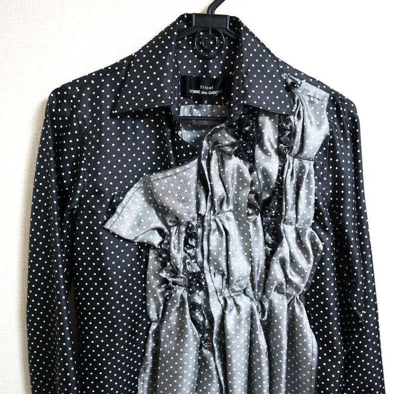 Comme des Garcons Comme Des Garcons Black Vintage Folded Polka Dot Shirt Top Size S / US 4 / IT 40 - 3 Thumbnail