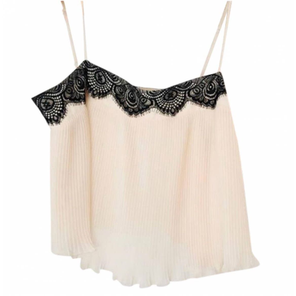 Free People NEW FREE PEOPLE Cream Lace Tank Top Cami Lingerie Blouse Size L / US 10 / IT 46 - 7 Thumbnail