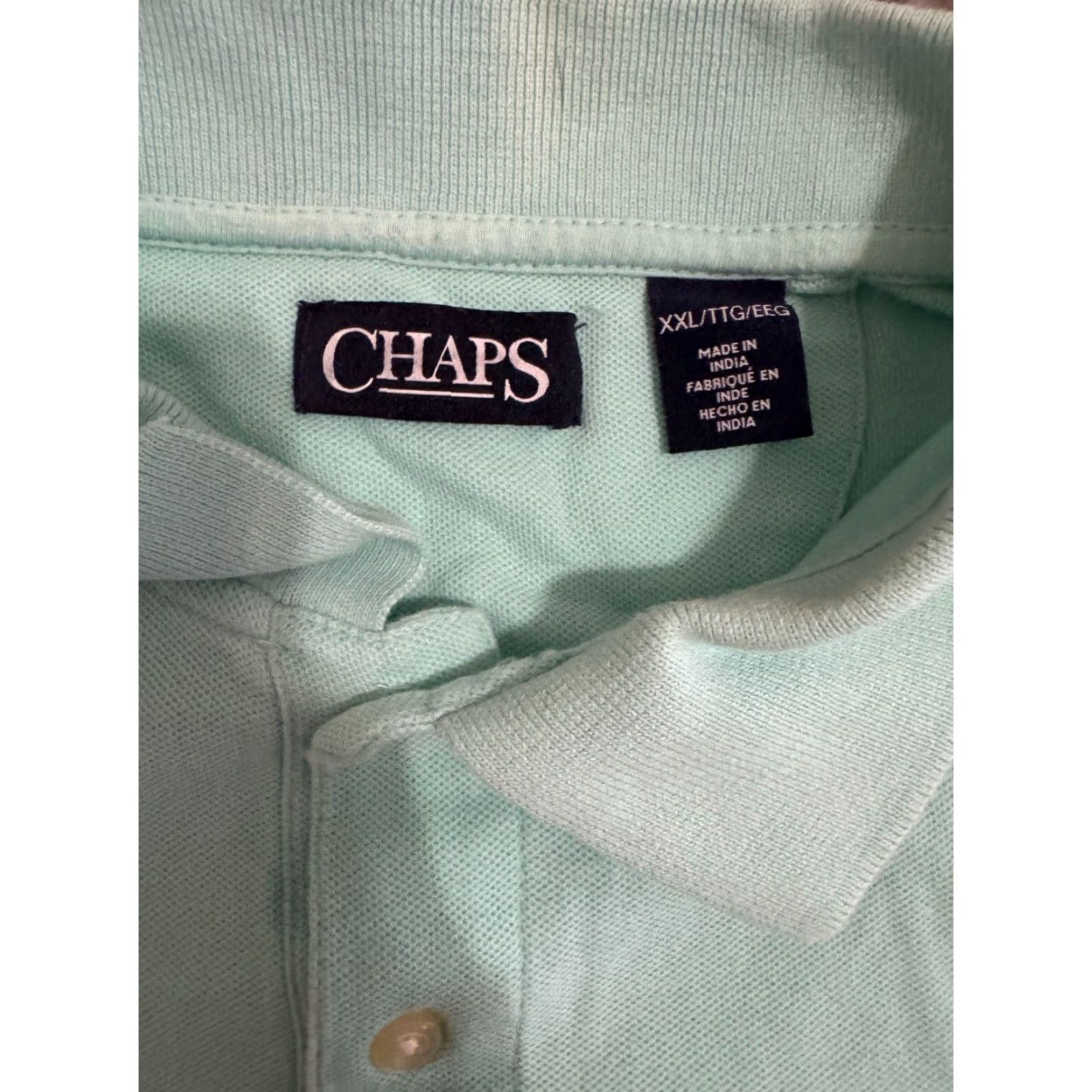 Chaps Chaps Ralph Lauren Mens Polo Shirt Teal Cotton 2XL Short Sleeve Regular Fit Shirt Men Size US XXL / EU 58 / 5 - 3 Thumbnail