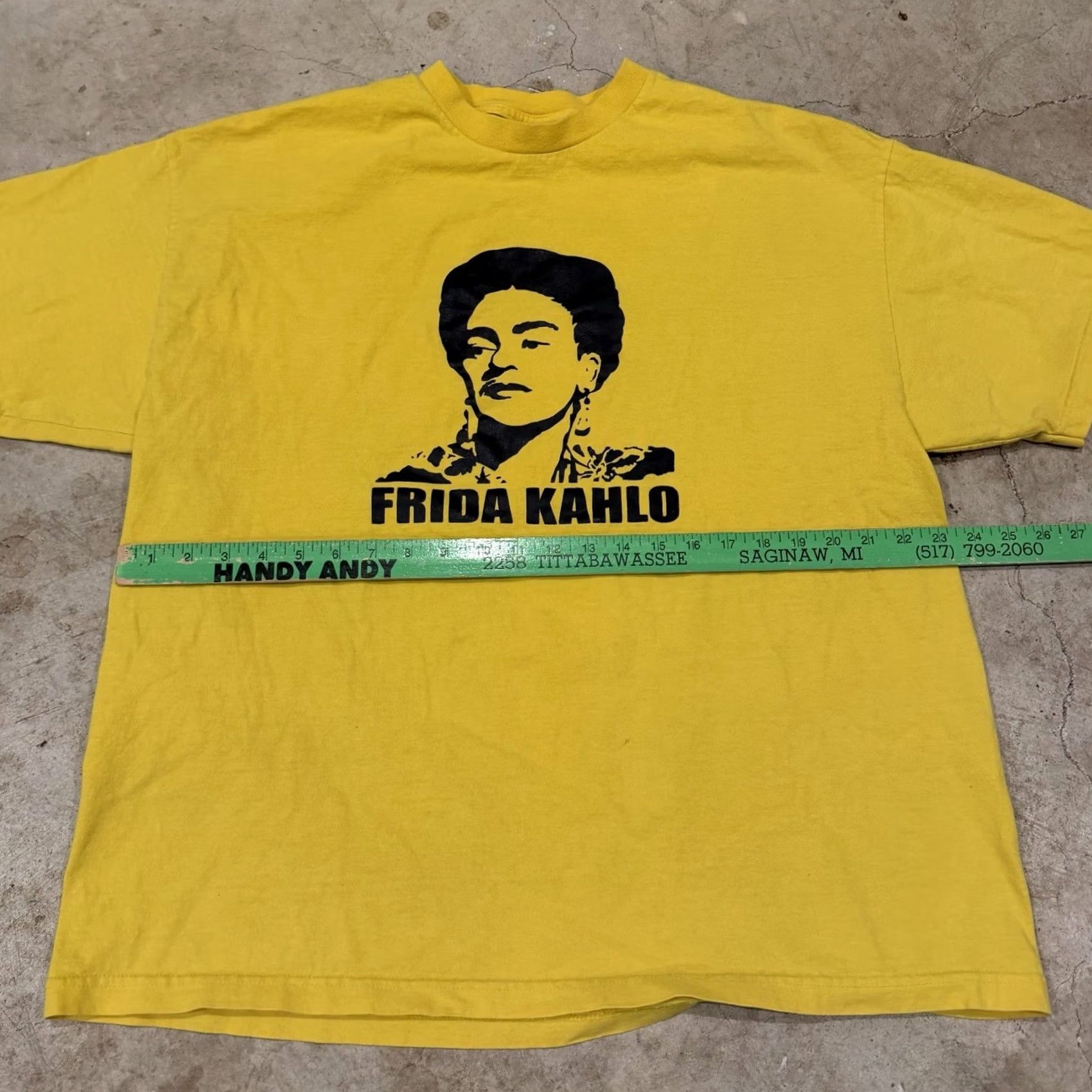 Vintage VINTAGE Frida Kahlo Shirt Mens 2XL Art Self Portrait Yellow Short Sleeve Crew Neck Graphics Print T-Shirt 1990s Mexico Cotton Size US XXL / EU 58 / 5 - 5 Thumbnail