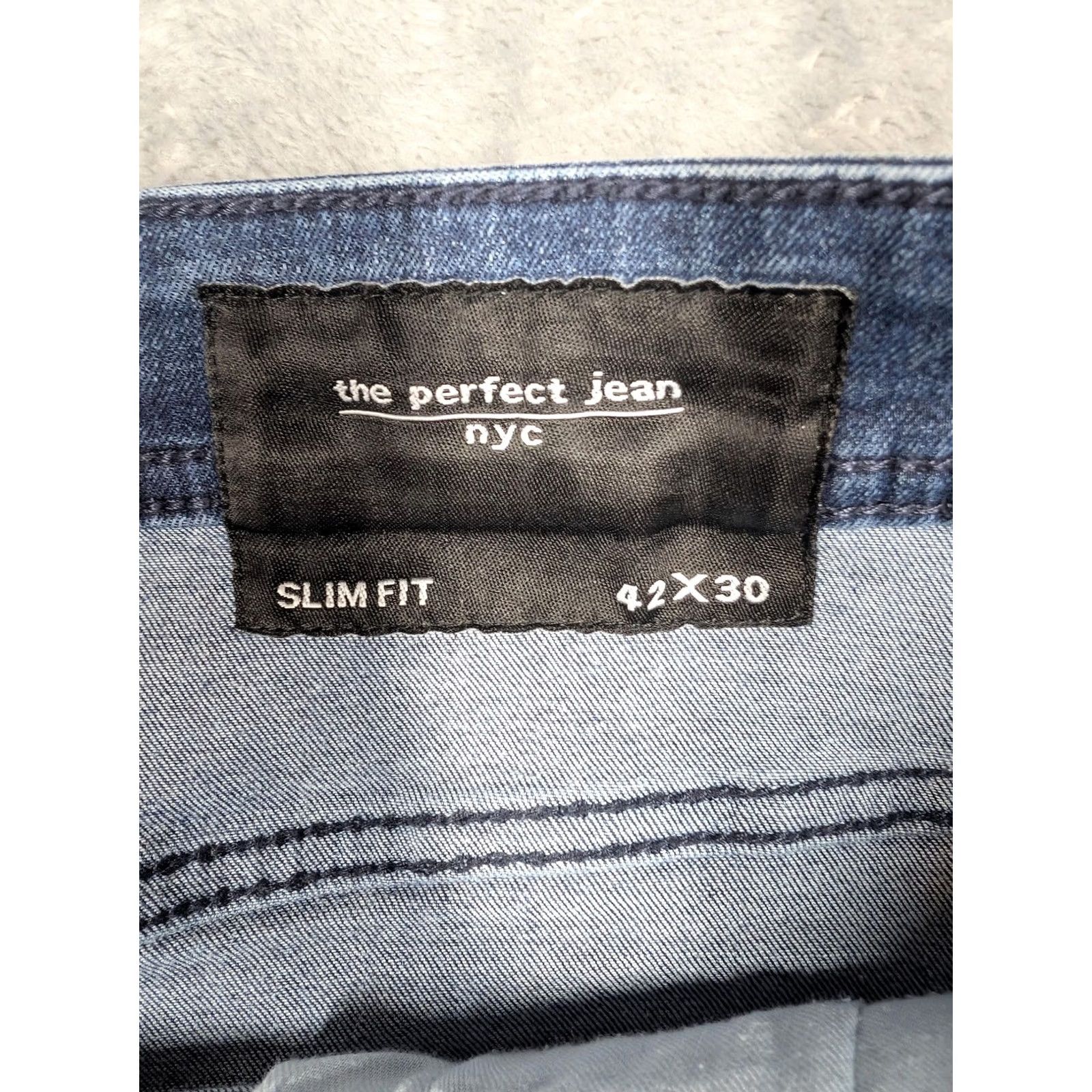 Denime The Perfect Jean NYC Jeans Mens 42x30 Blue Slim Fit Tapered Stretch Denim Pants Size US 42 / EU 58 - 5 Thumbnail