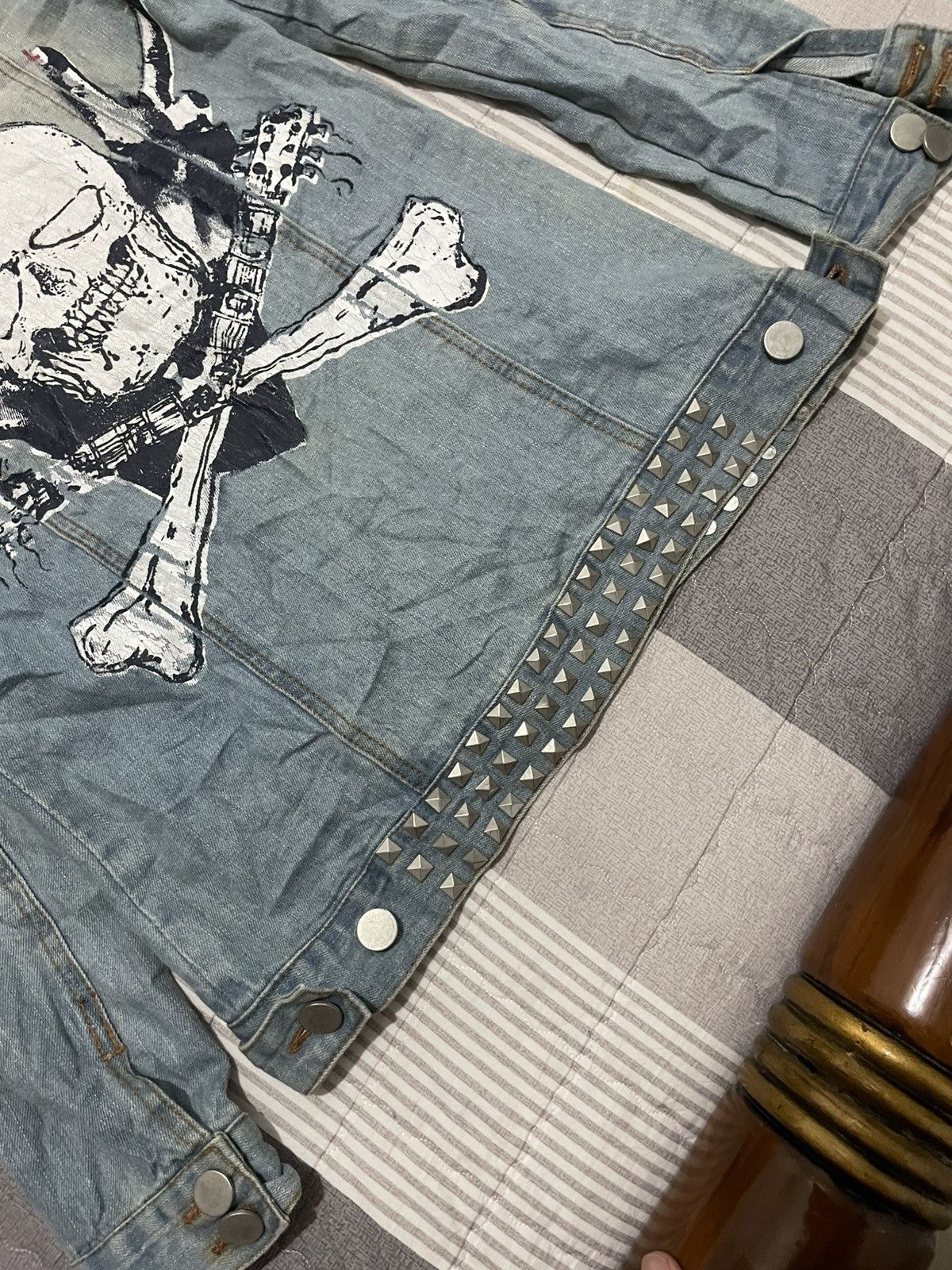 Japanese Brand GLAD NEWS DENIM JACKET Crazy skull Size US S / EU 44-46 / 1 - 2 Thumbnail