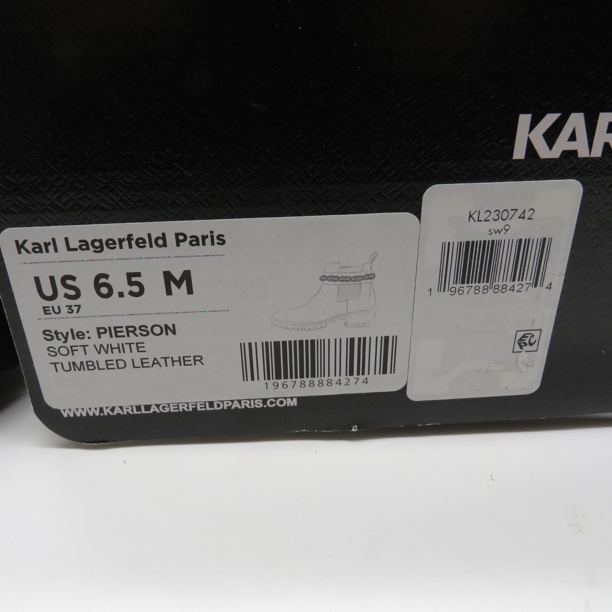 Other Karl Lagerfeld Paris Pierson Womens White Leather Boots Chun Size US 6.5 / IT 36.5 - 2 Thumbnail
