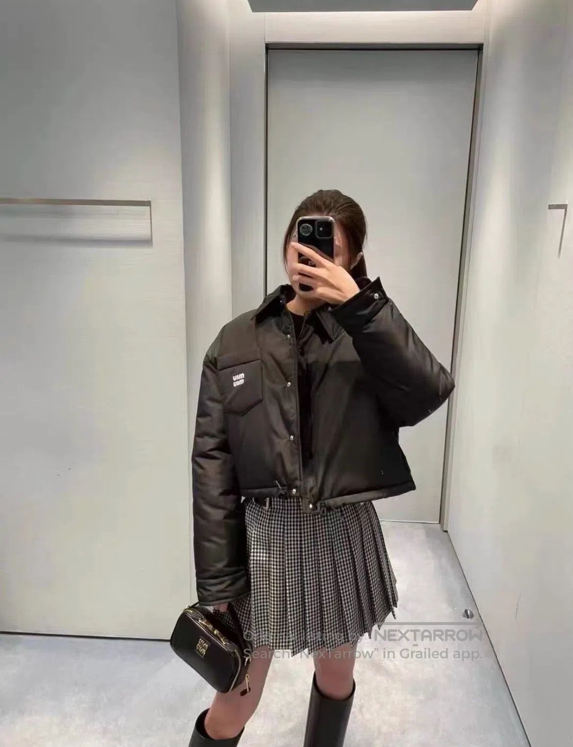 Miu Miu miu miu Short, shirt-style down jacket coat| Size S / US 4 / IT 40 - 1 Thumbnail