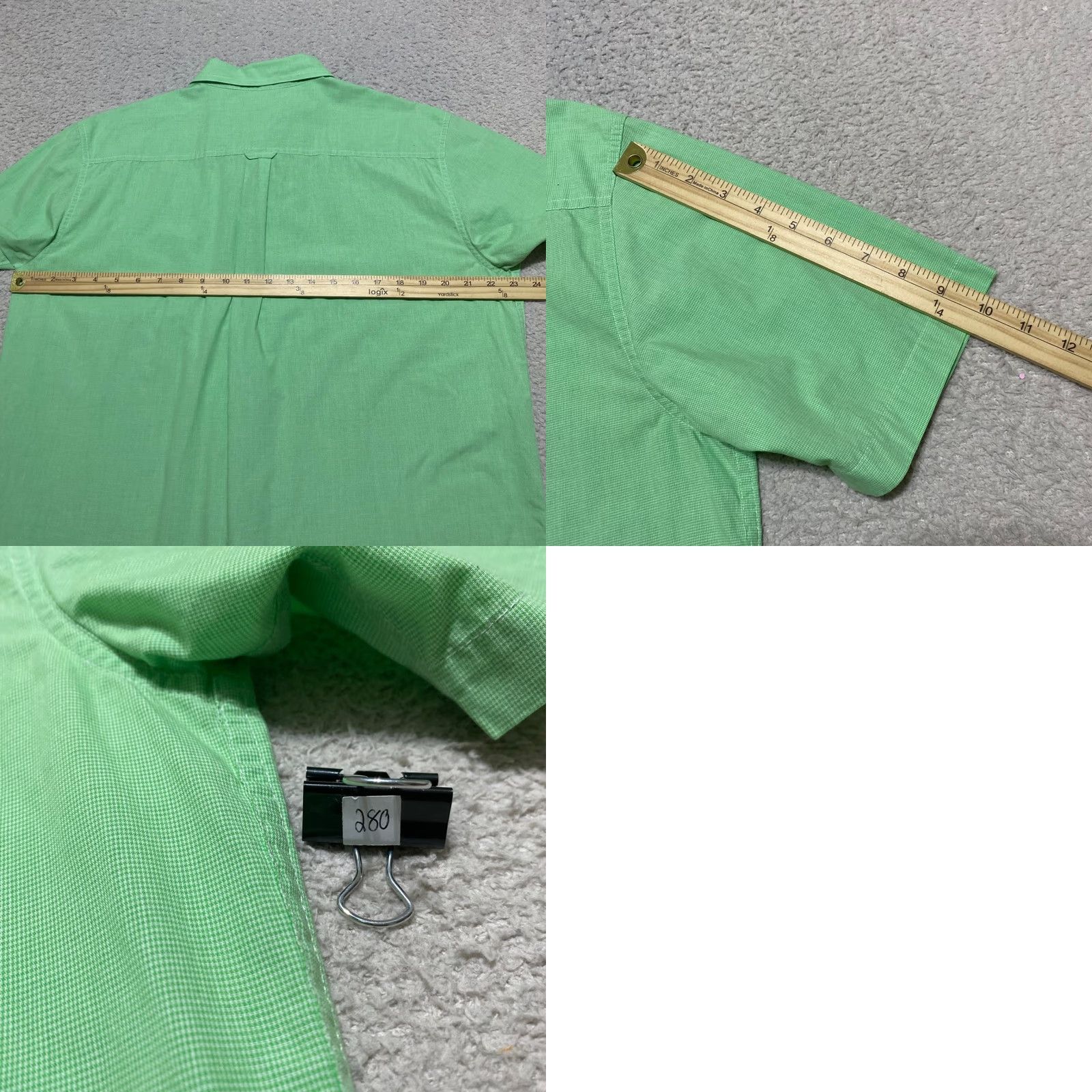 Chaps Chaps Ralph Lauren Mens L Shirt Green Plaid Check Short Sleeve Button-Down Poplin Cotton Polyester Casual Vintage: No Conflict Size US L / EU 52-54 / 3 - 8 Thumbnail