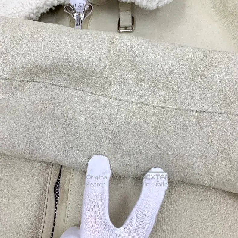Loro Piana Loro Piana Off-white Collared Sheepskin Leather Zip Jacket Size XS / US 0-2 / IT 36-38 - 9 Thumbnail