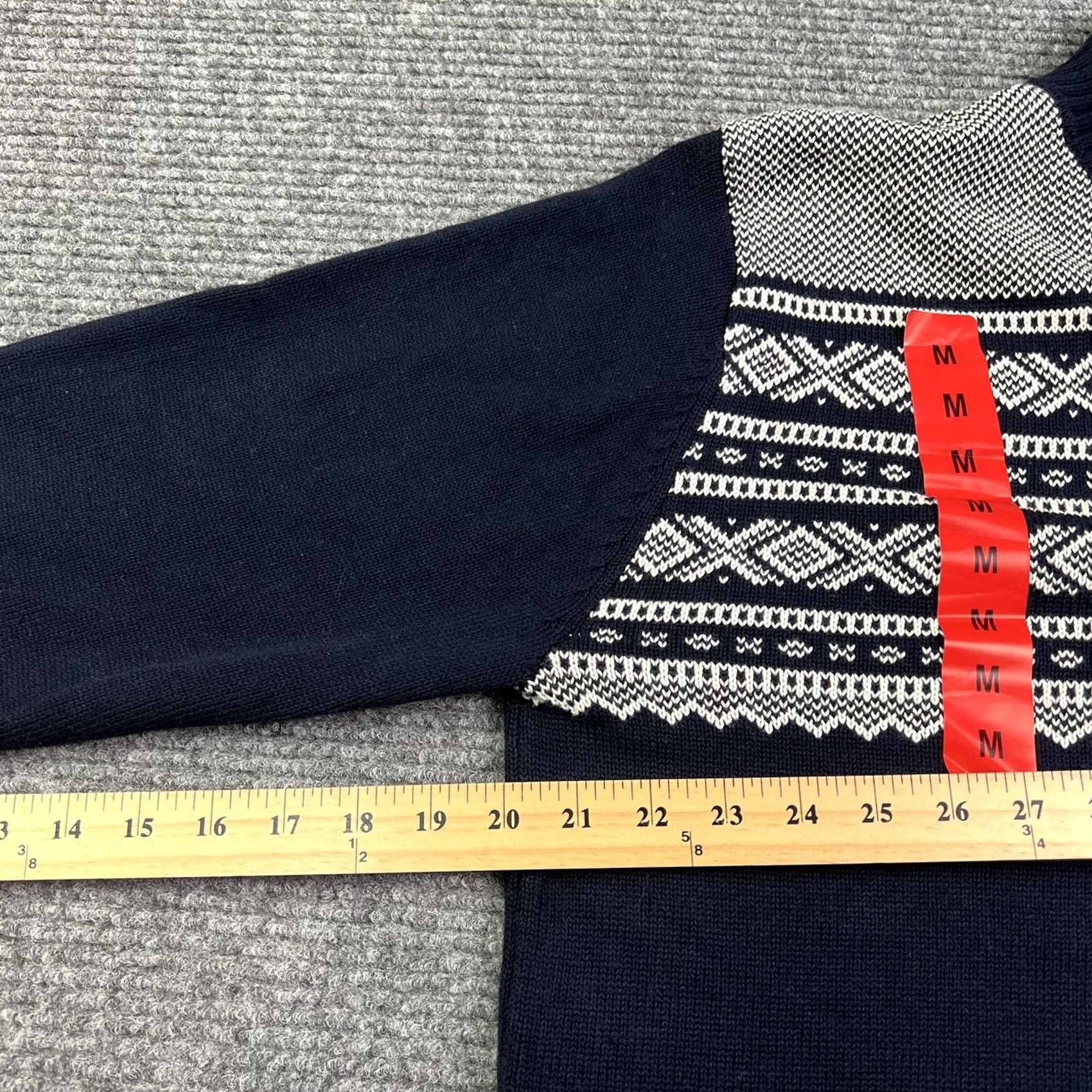 Weatherproof Weatherproof Vintage Men’s Quarter Zip Sweater Medium Blue White Knit Pullover Casual Geometric Xmas College Classic Sh Size US M / EU 48-50 / 2 - 7 Thumbnail