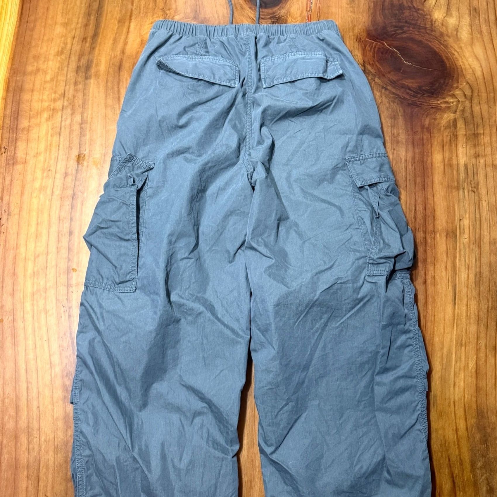 TNA TNA Aritzia Women's Cargo Pants Medium Cotton Wide-Leg Drawstring Gray Baggy Everyday Casual Size 32" / US 10 / IT 46 - 7 Thumbnail
