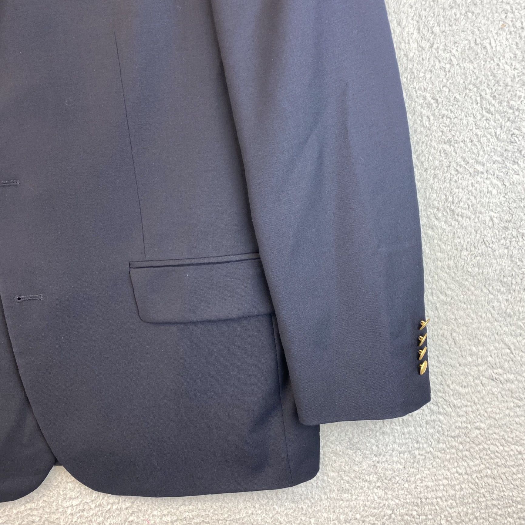 Nautica NAUTICA Sport Coat Mens Midnight Navy Blue Blazer Dark Suit Jacket 53 R 90-64 Size 46R - 2 Thumbnail