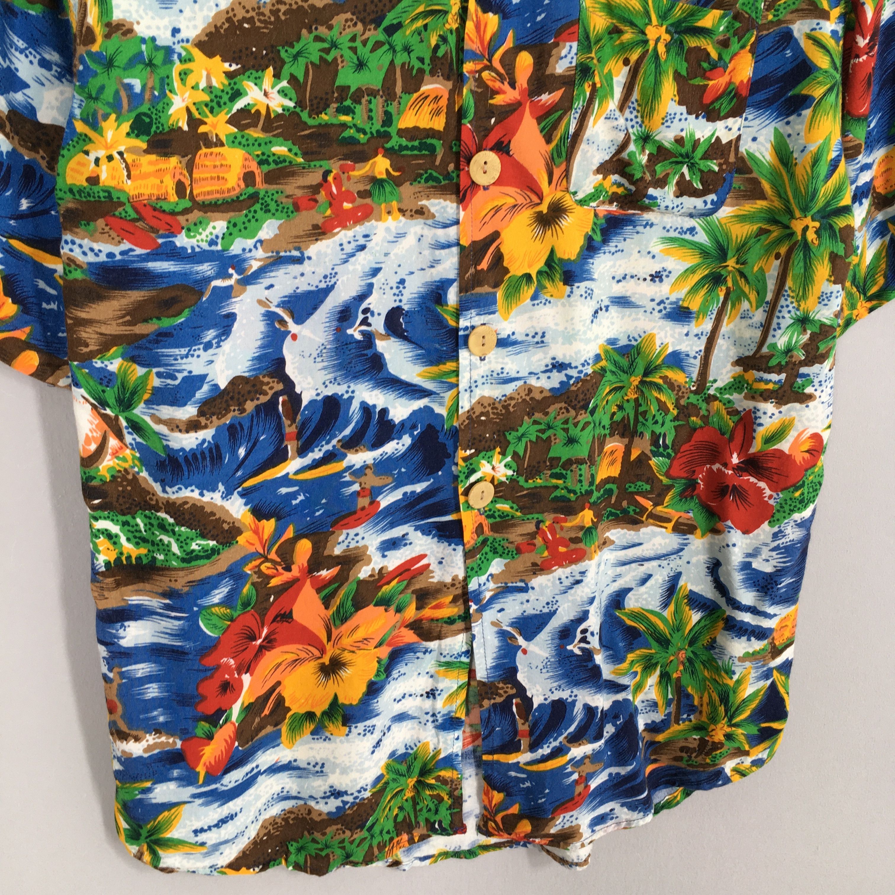 Other 90s Hawaiian Coconut Tree Beach View Button Up Shirt Small Size US S / EU 44-46 / 1 - 4 Thumbnail