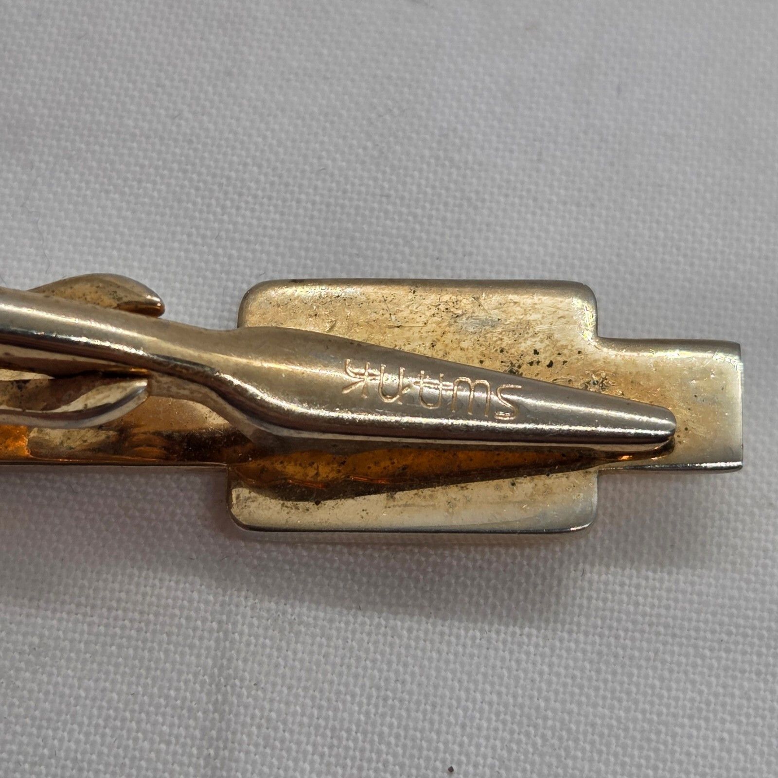 Vintage Swank Mop "R" Carved Tie Bar, Men's — image 4 of 6