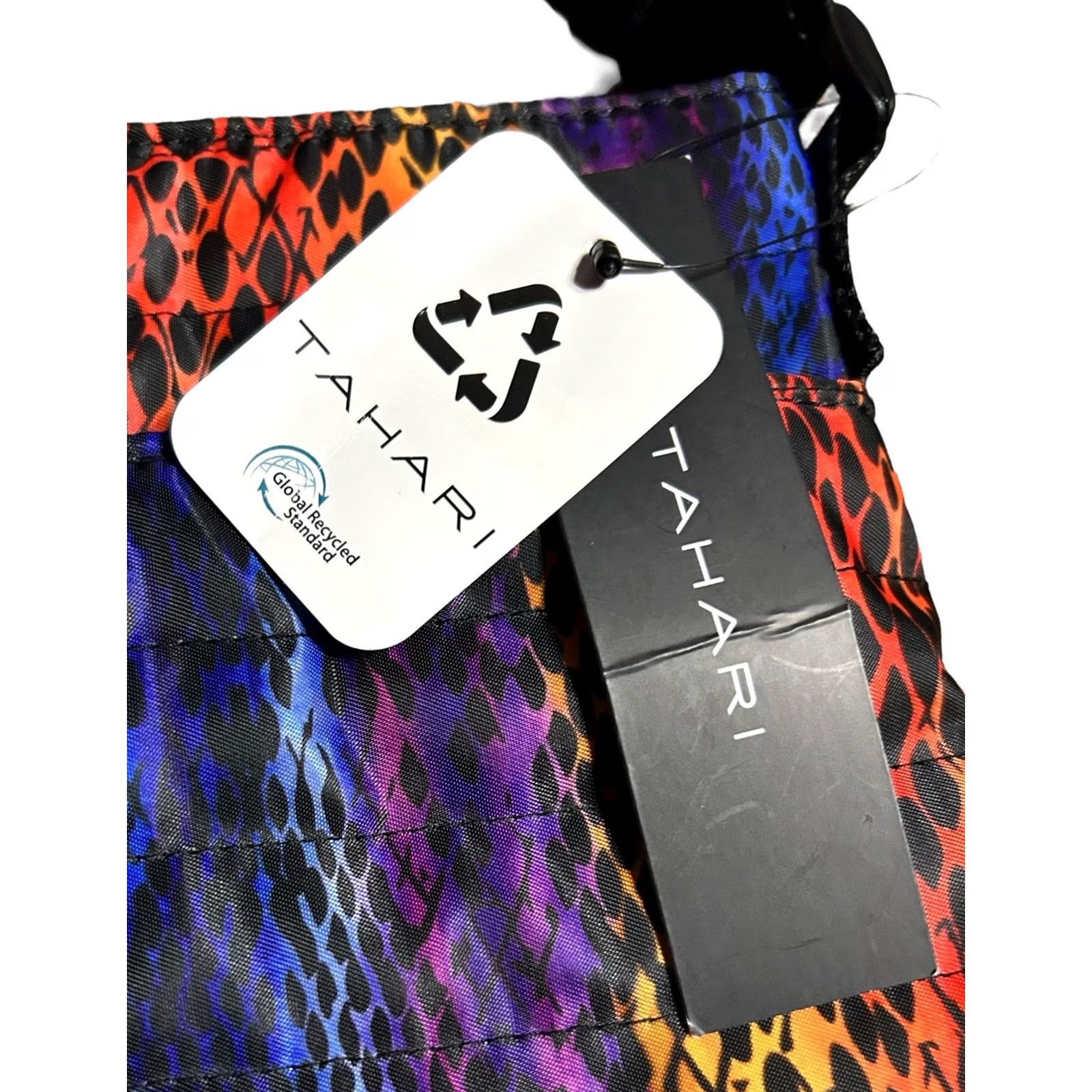 Vintage NWT Tahari Quilted Rainbow Snakeskin Print Recycled Shoulder Handbag Purse Women Size ONE SIZE - 5 Thumbnail