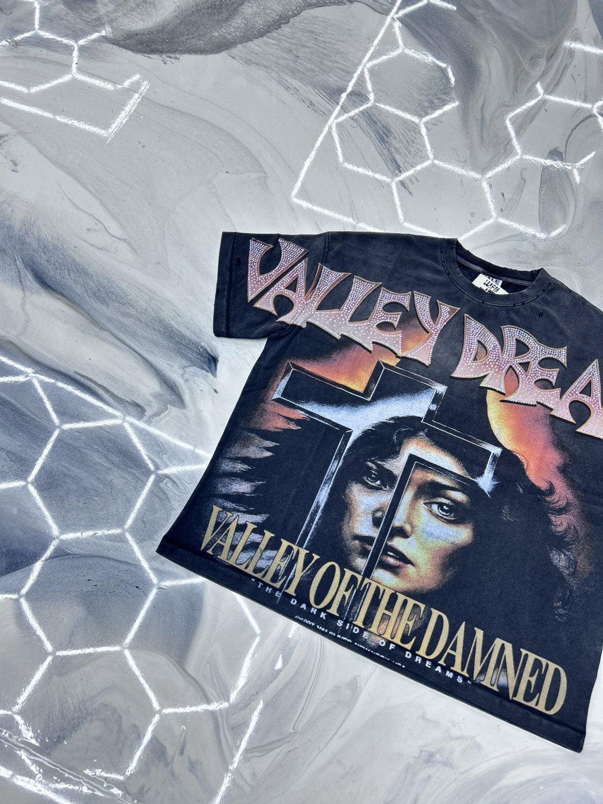 Vale Vale Damned Bling Rhinestone Tee Black Red Size L Size US L / EU 52-54 / 3 - 6 Thumbnail