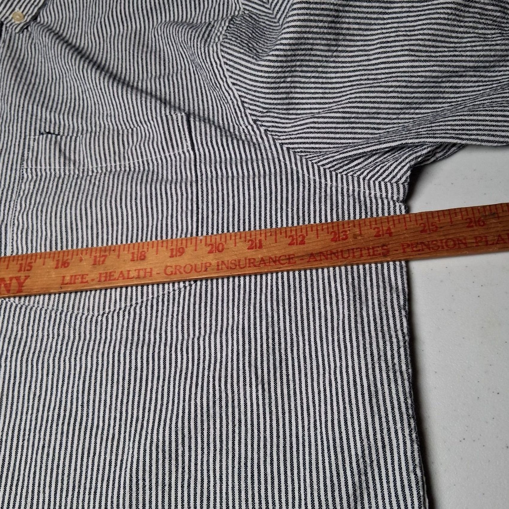 Basic Editions VINTAGE Basic Editions Shirt Men XL Button Down Black Long Sleeve Hickory Stripe Classic Size US XL / EU 56 / 4 - 7 Thumbnail