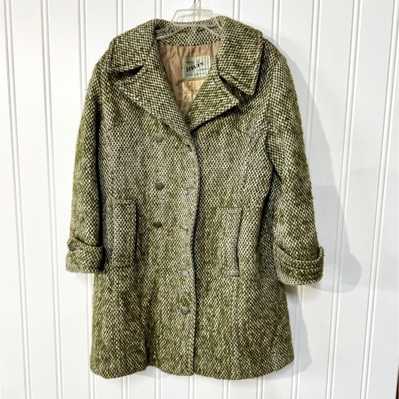 Vintage Vintage Davis Of Boston Lazarous Pea Coat Women Green Woven Size M / US 6-8 / IT 42-44 - 1 Thumbnail