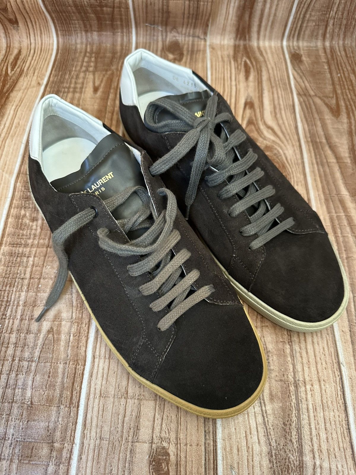 Saint Laurent Paris Saint Laurent HEDI SLI Court Classic Low-Top Suede Trainers Size US 12 / EU 45 - 23 Thumbnail