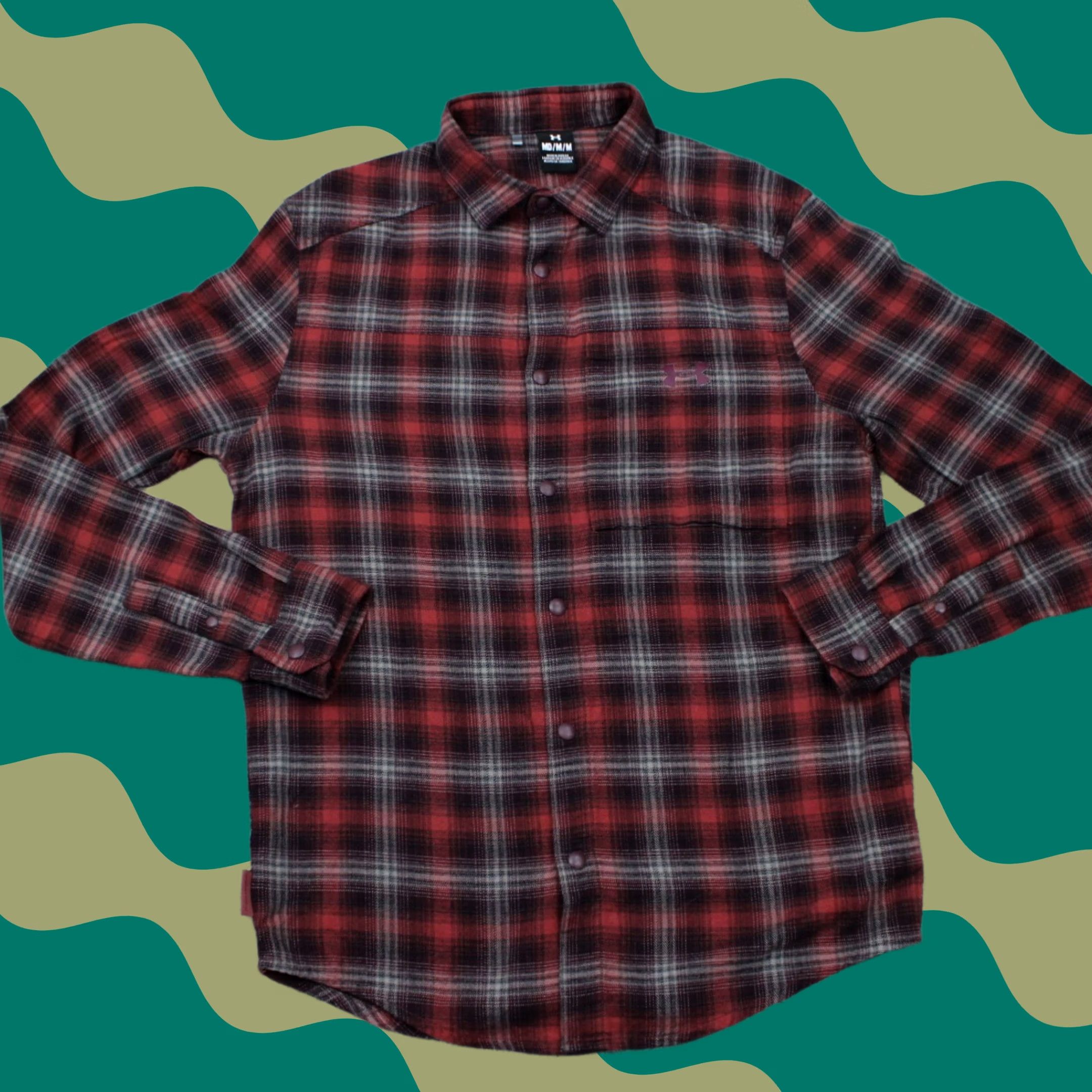 Under Armour Under Armour Tradesman Flex Flannel Shirt Men Medium Red/Gray Cotton Snap Button Size US M / EU 48-50 / 2 - 1 Thumbnail