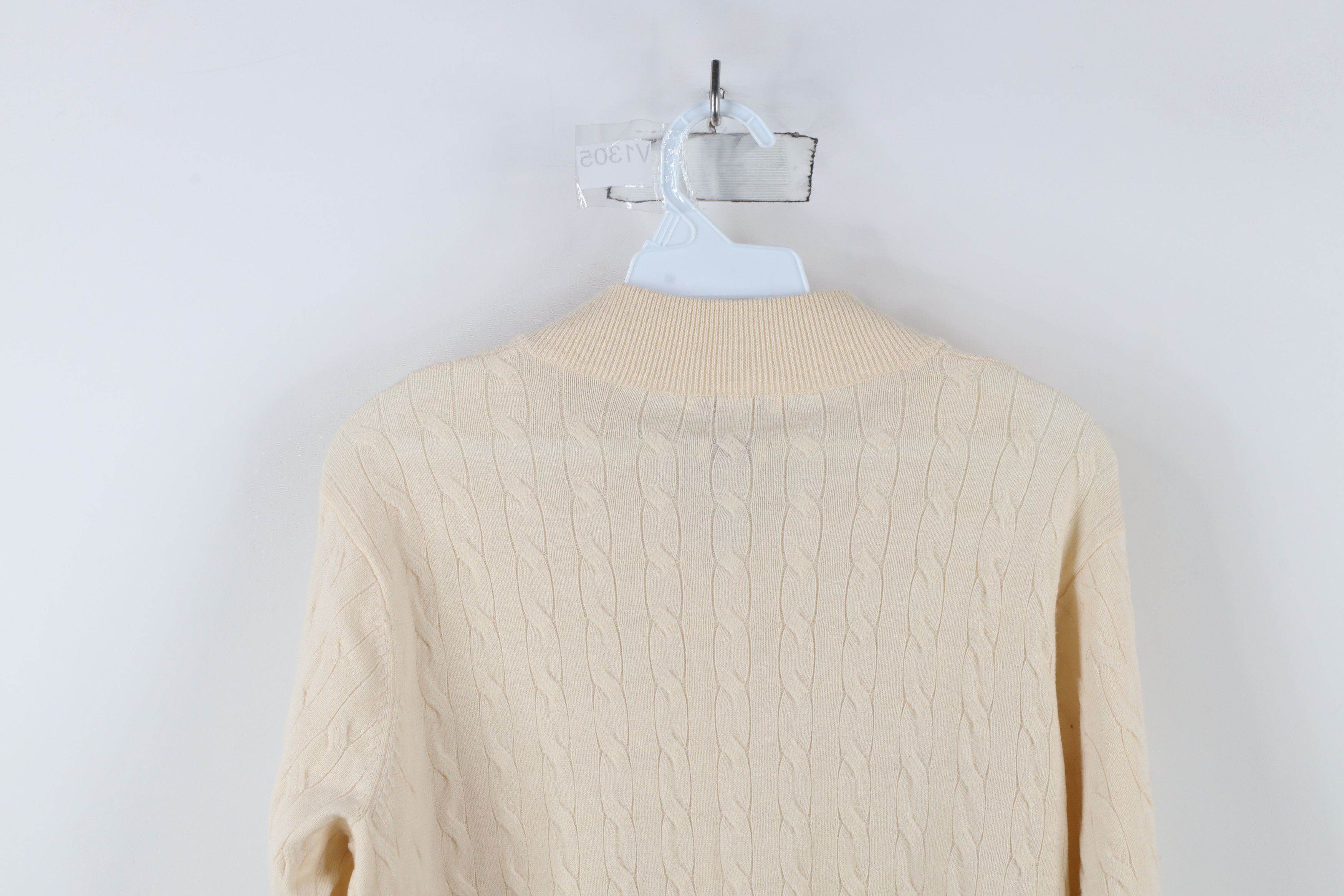 Vintage Peter Millar Merino Wool Cable Knit Zip Cardigan Sweater Size L / US 10 / IT 46 - 12 Thumbnail