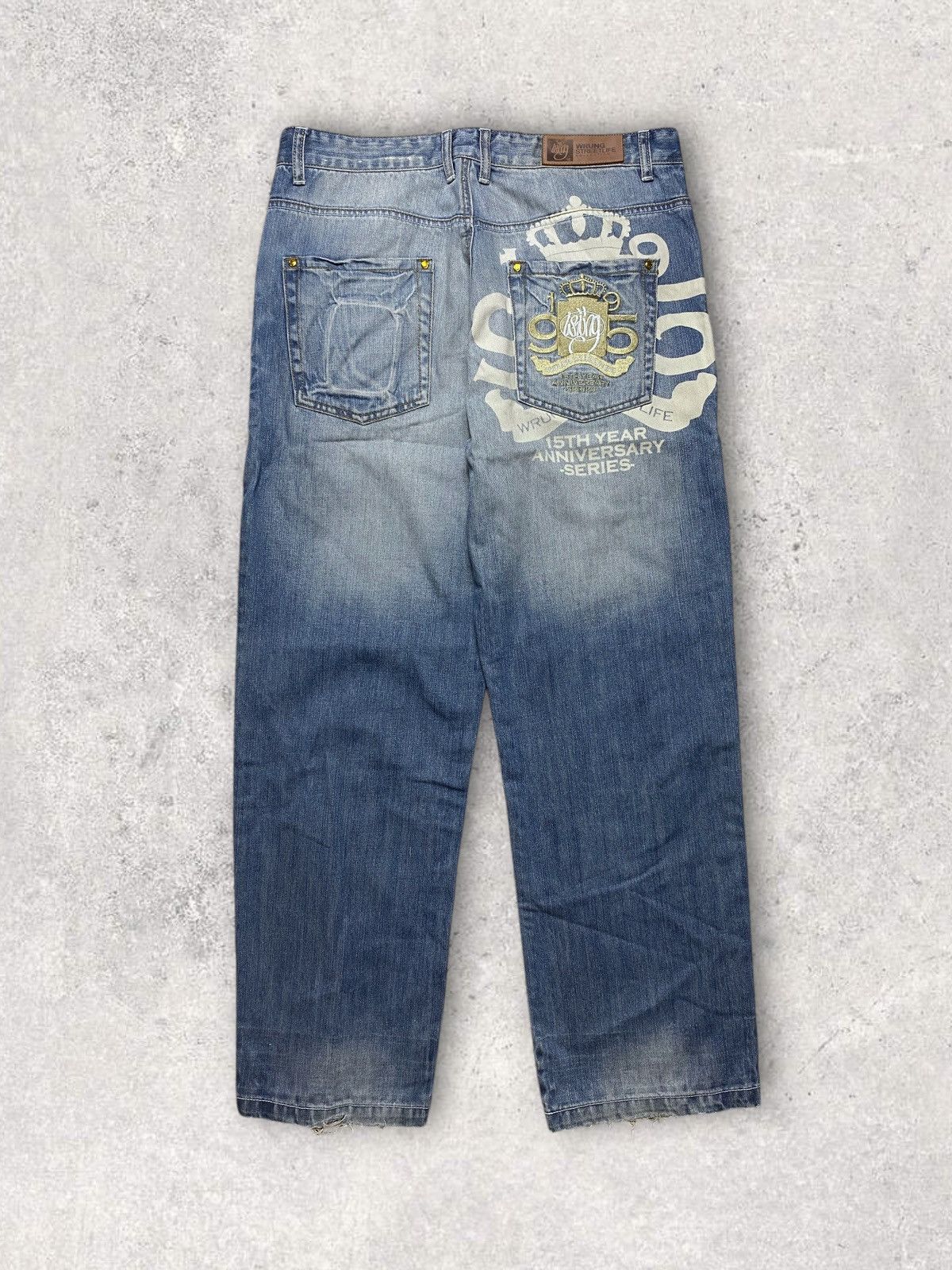 Rap Tees Wrung denim jeans baggy rap hiphop oldschool vintage y2k Size US 34 / EU 50 - 4 Thumbnail