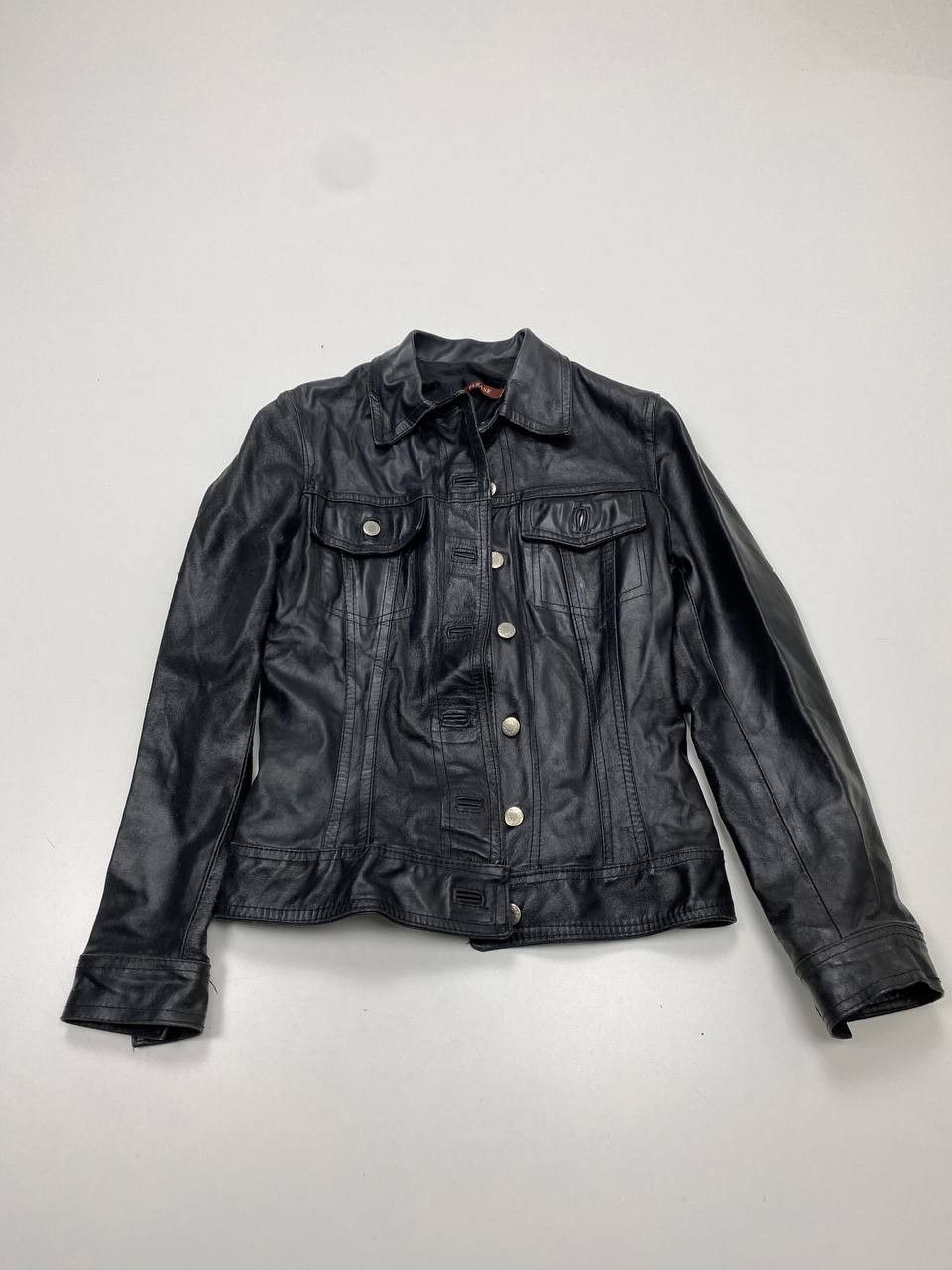 Vera Pelle Please Vera Pelle Black Leather Jacket Women S Vintage 90s Size S / US 4 / IT 40 - 1 Thumbnail