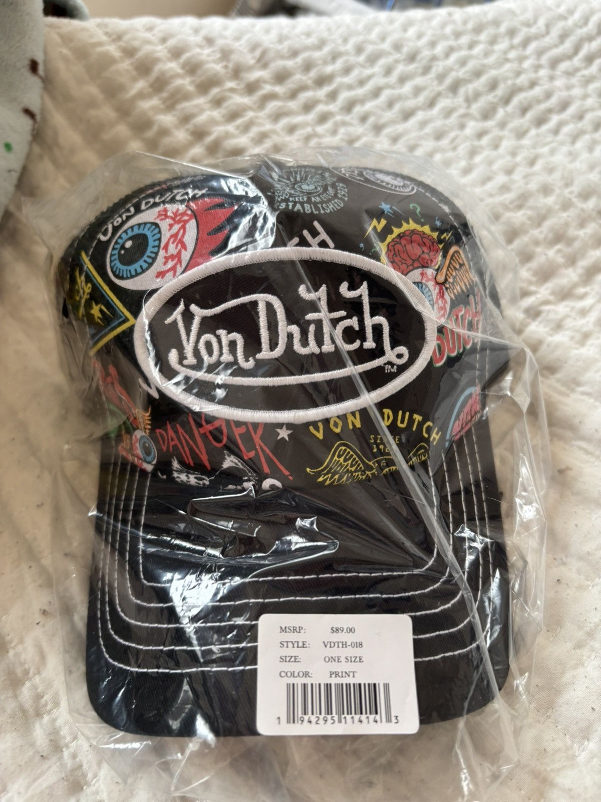 Von Dutch Trucker Hat – Y2K Patchwork (New With Tags)