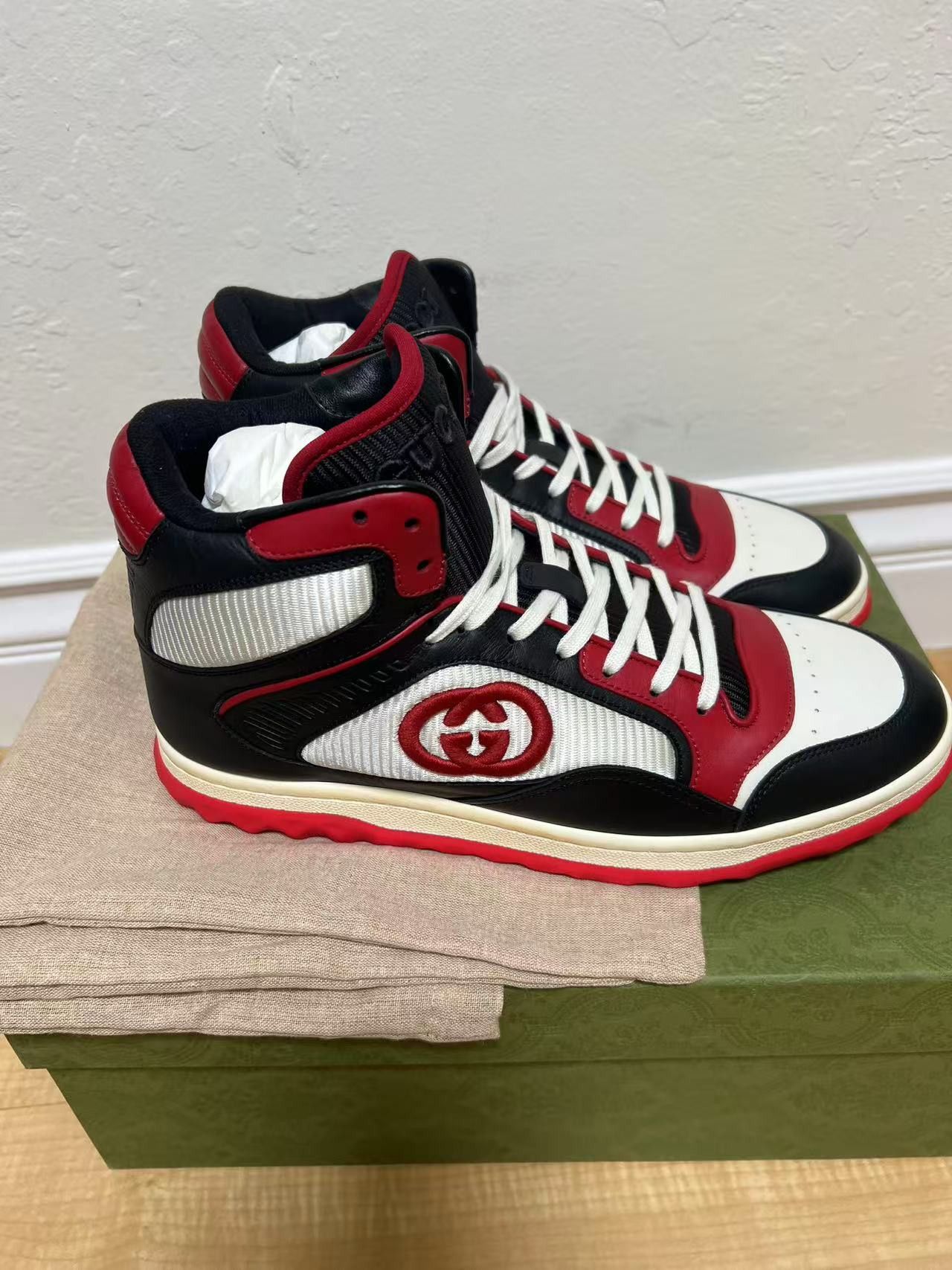 Gucci men Gucci MAC80 High Black White Red Size US 10.5 / EU 43-44 - 4 Thumbnail