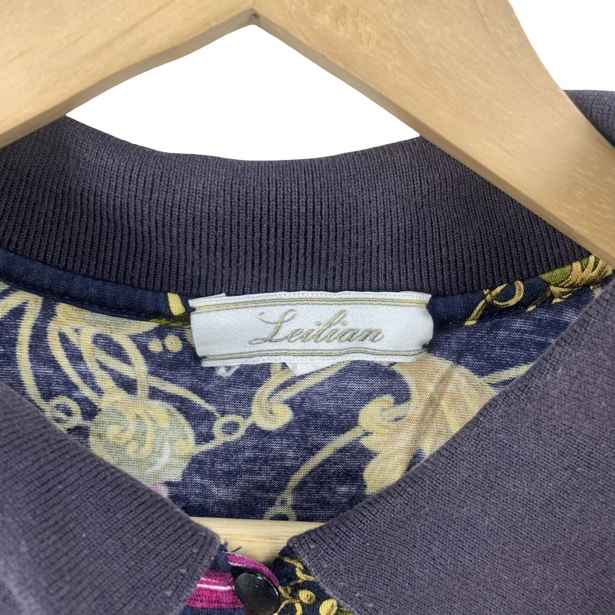 Vintage Vintage LEILIAN ORNATE FLORAL Print Knit Polo Shirt Size US M / EU 48-50 / 2 - 8 Thumbnail