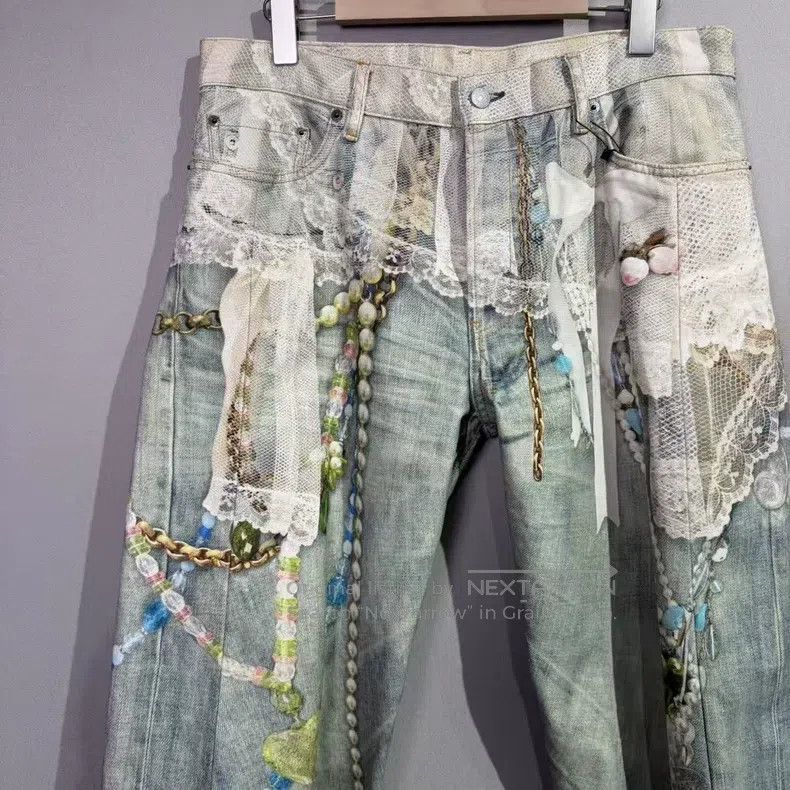 Acne Studios Acne Studios Curved Lace 3D Printed Jeans Size US 32 / EU 48 - 3 Thumbnail