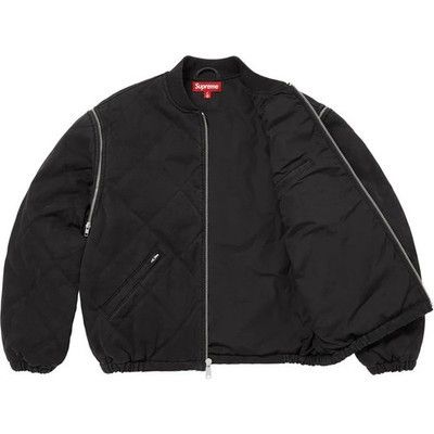 Supreme SUPREME Zip-Off Sleeve Quilted Bomber Jacket Size: L Black Size US L / EU 52-54 / 3 - 2 Thumbnail