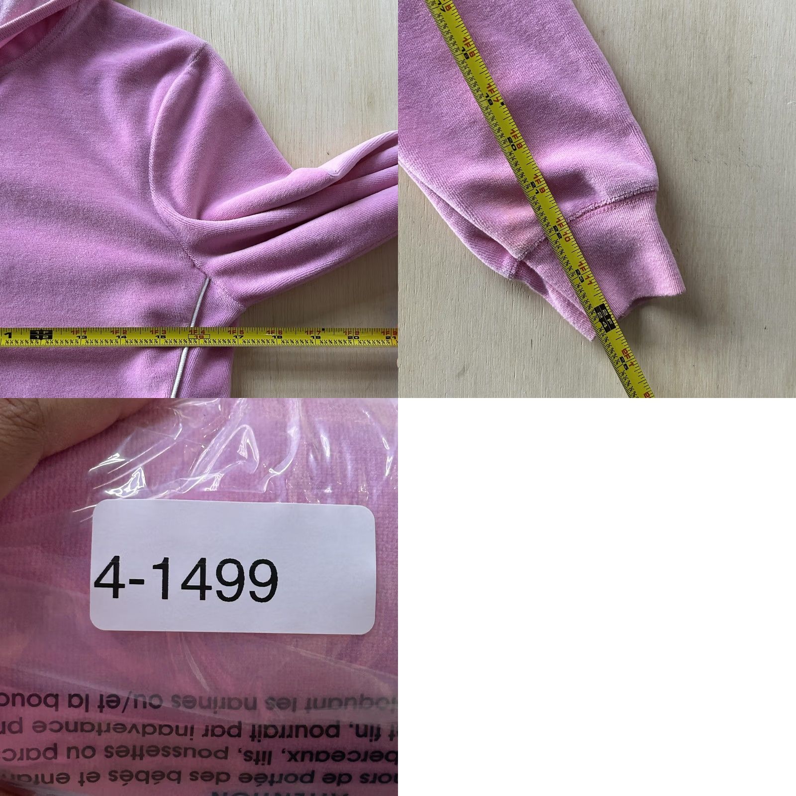 Vintage Self Esteem Y2K Hoodie Pink Velvet Women Large Zip Sweatshirt Pockets Size L / US 10 / IT 46 - 8 Thumbnail