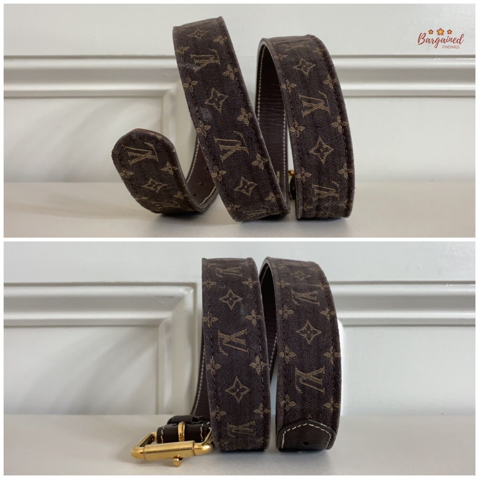 Louis Vuitton Louis Vuitton Monogram Mini Lin Canvas Leather Buckle Belt Size 32 - 6 Thumbnail