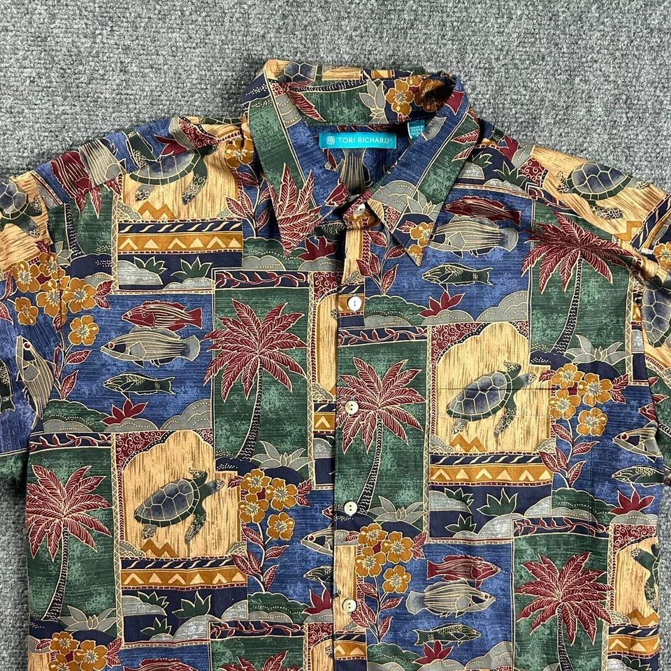 Tori Richard Tori Richard Shirt Mens Medium Hawaiian Patchwork Sea Lawn Size US M / EU 48-50 / 2 - 2 Thumbnail