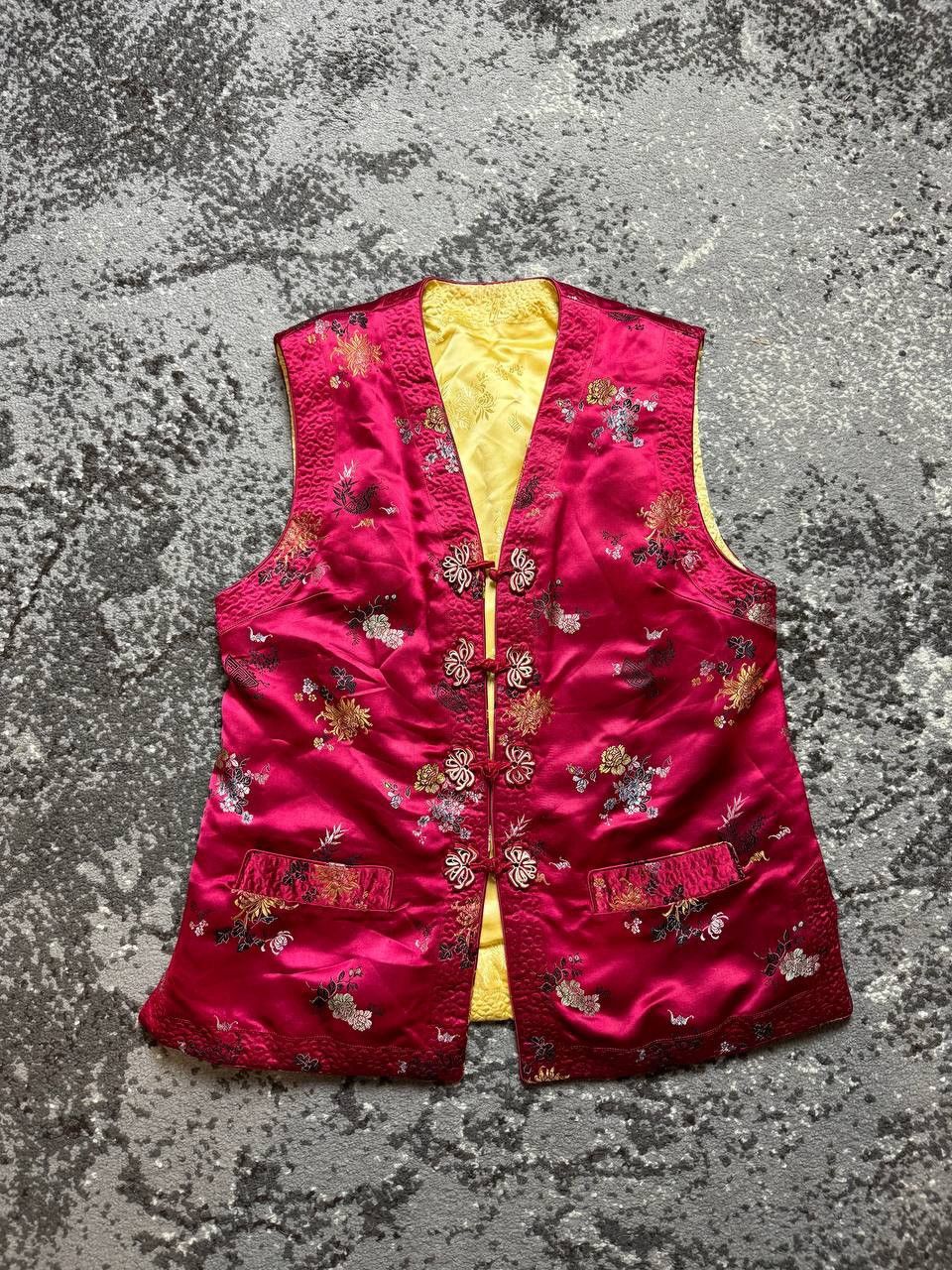 Japanese Brand × Vintage Vintage Reversible Satin Chinese Padded Waistcoat Gilet Vest Size L / US 10 / IT 46 - 2 Thumbnail
