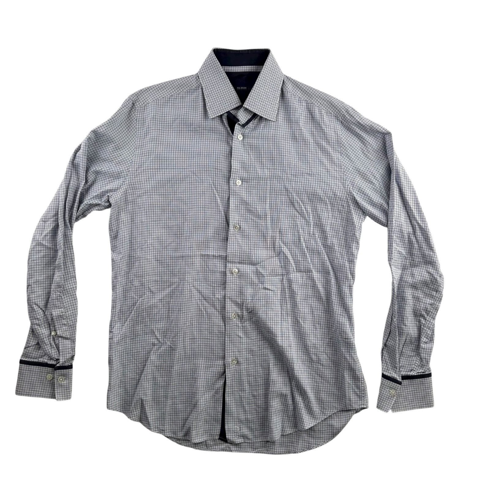 Pal Zileri Pal Zileri Men’s Cotton Blend Plaid Button-Down Shirt Blue • Size US M / EU 48-50 / 2 - 2 Thumbnail
