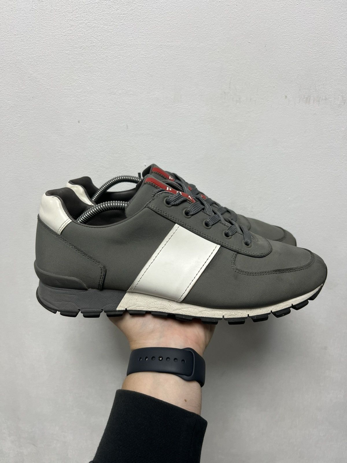 Prada zip hoodie nylon light jacket red tab