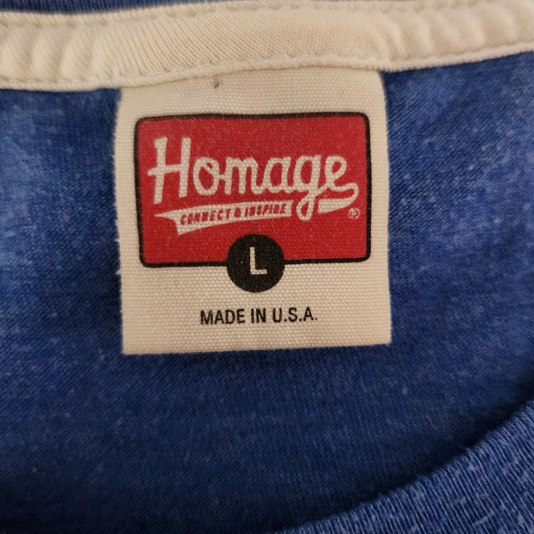 Vintage VINTAGE Homage White Castle Hamburgers T Shirt Tee Mens Large Blue USA 3/4 Sleeve Crew Neck Polyester Blend Rare Mens Size US L / EU 52-54 / 3 - 7 Thumbnail