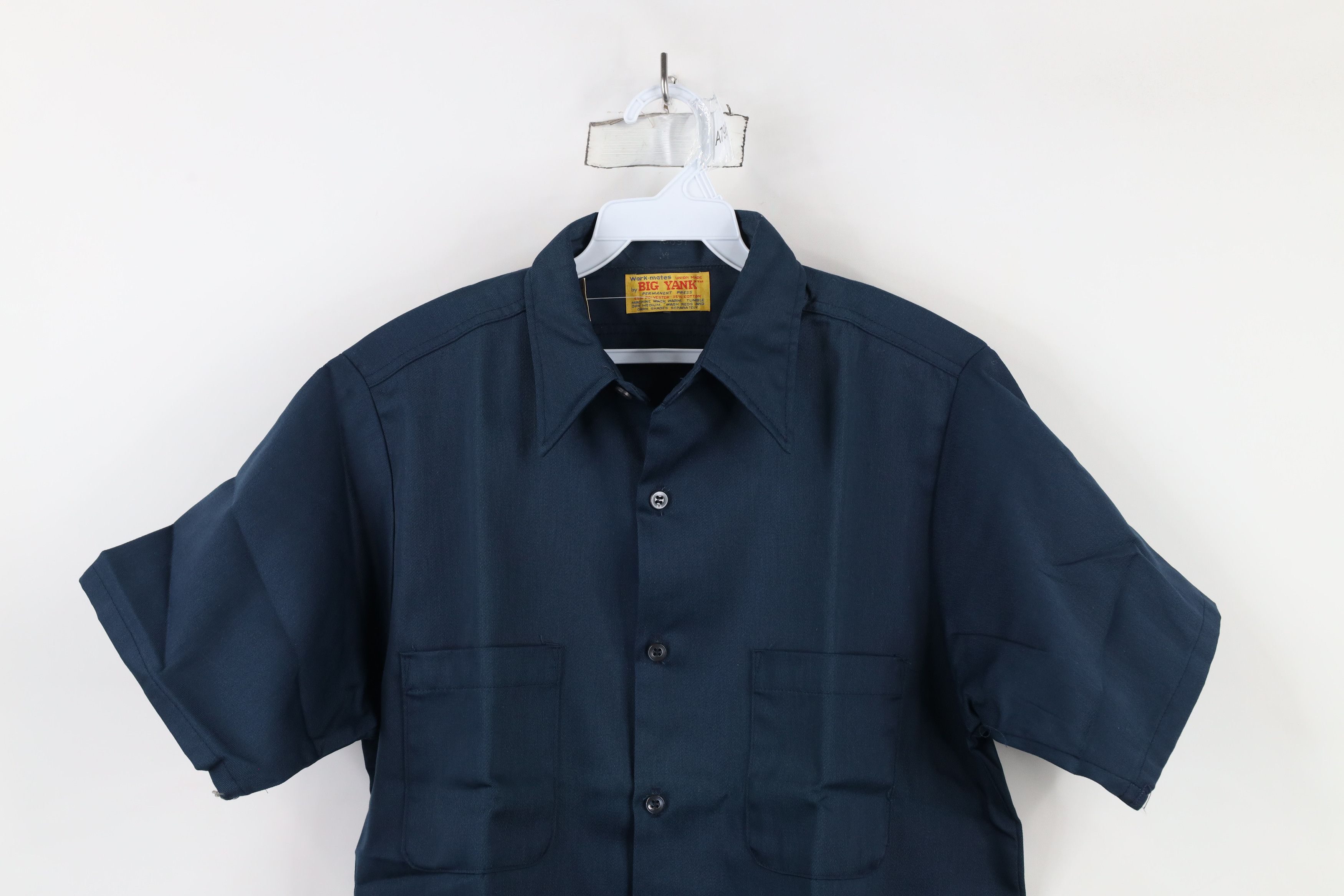 Vintage Deadstock Vintage 60s Made Workwear Mechanic Shirt Blue USA Size US M / EU 48-50 / 2 - 2 Thumbnail