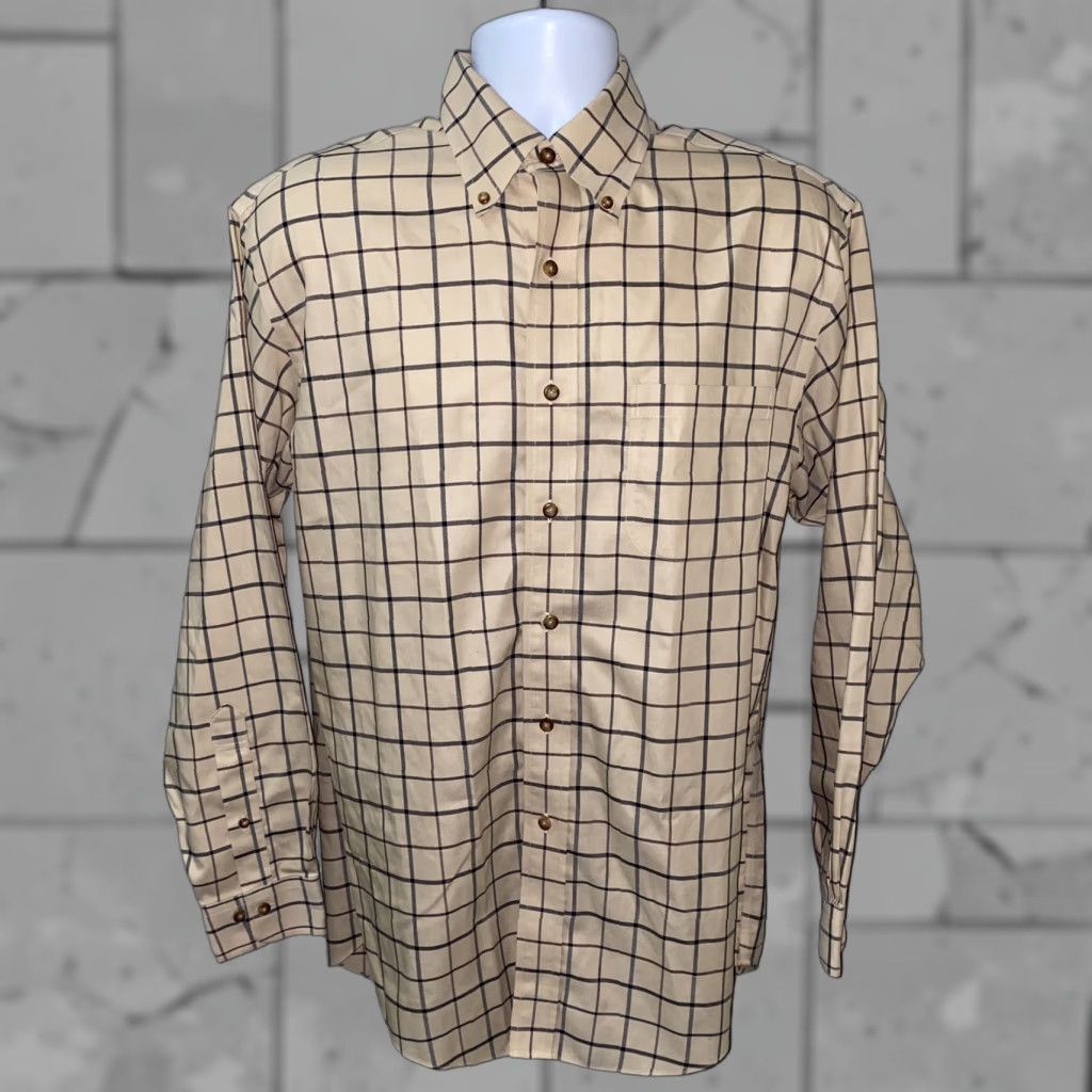 Brooks Brothers Brooks Brothers Shirt Mens Beige Long Sleeve Button-Front Size M Regular Cotton Button-Up Collared Check Vintage No Size US M / EU 48-50 / 2 - 1 Thumbnail