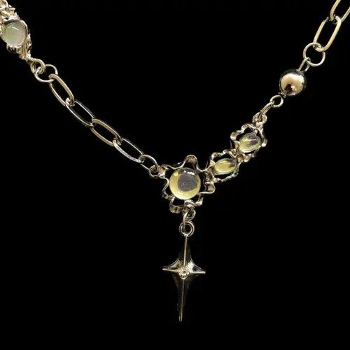VIBE Electro Chain Crystal Stone Silver Abstract Star Pop Fantasy Size ONE SIZE - 3 Thumbnail