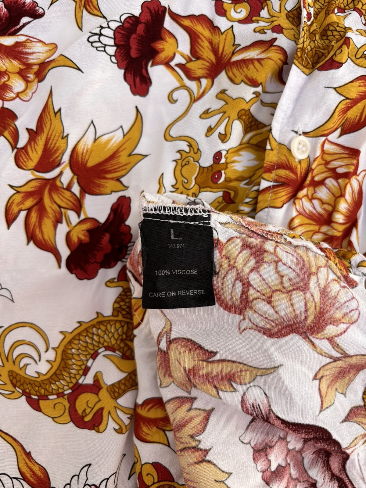 Vintage Ciro Citterio Vintage Dragon Peony Floral Graphics SS Shirt Size US M / EU 48-50 / 2 - 7 Thumbnail