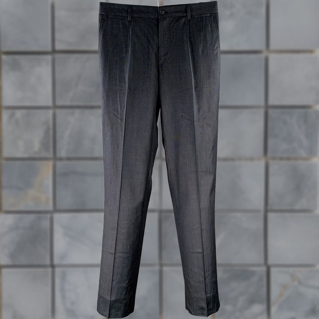 Dolce & Gabbana DOLCE & GABBANA Size 30 Black Navy Dots Virgin Wool Silk Tapered Dress Pants Size US 30 / EU 46 - 1 Thumbnail
