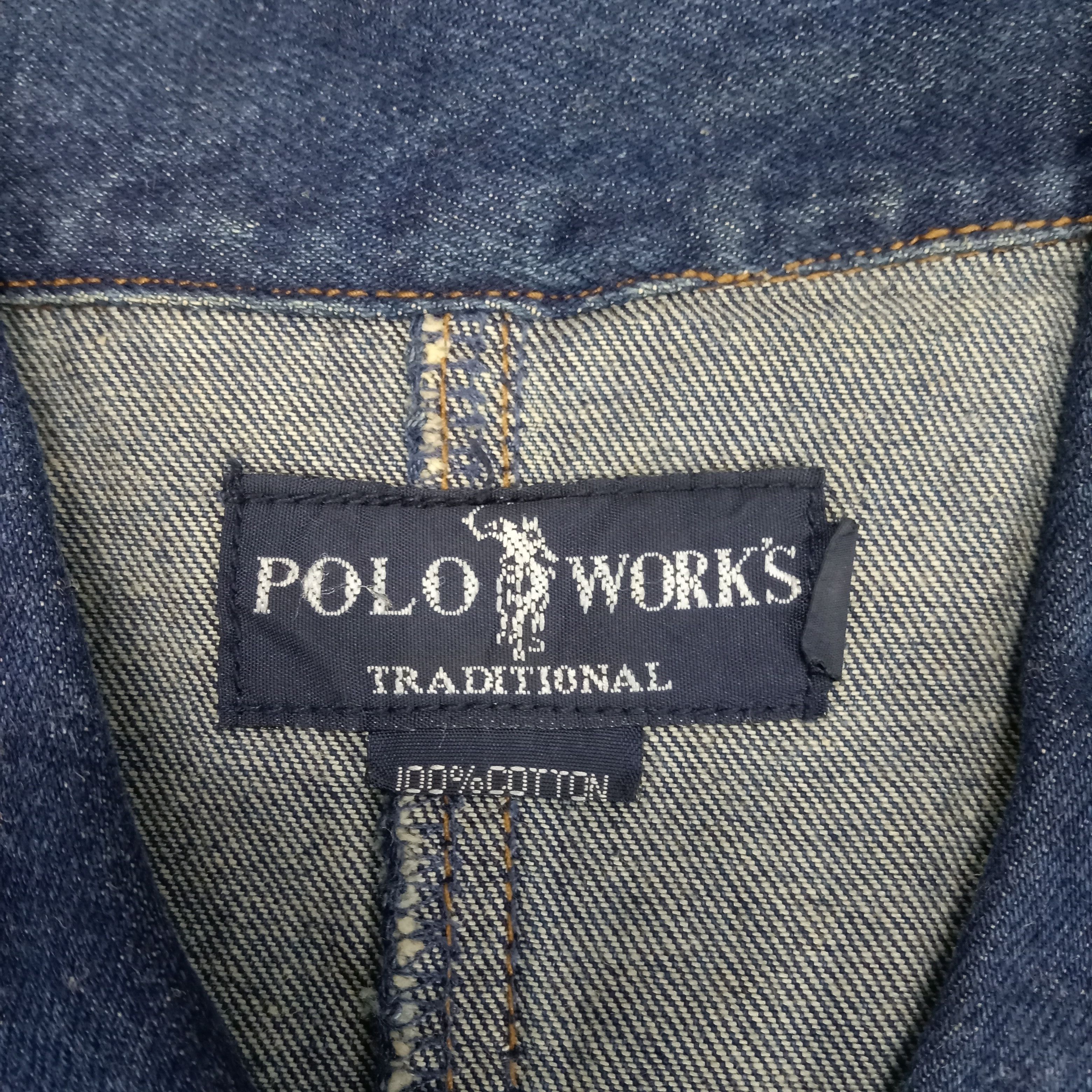 Polo Ralph Lauren × Vintage Polo Works Traditional Workwear Denim Jacket Size US L / EU 52-54 / 3 - 4 Thumbnail