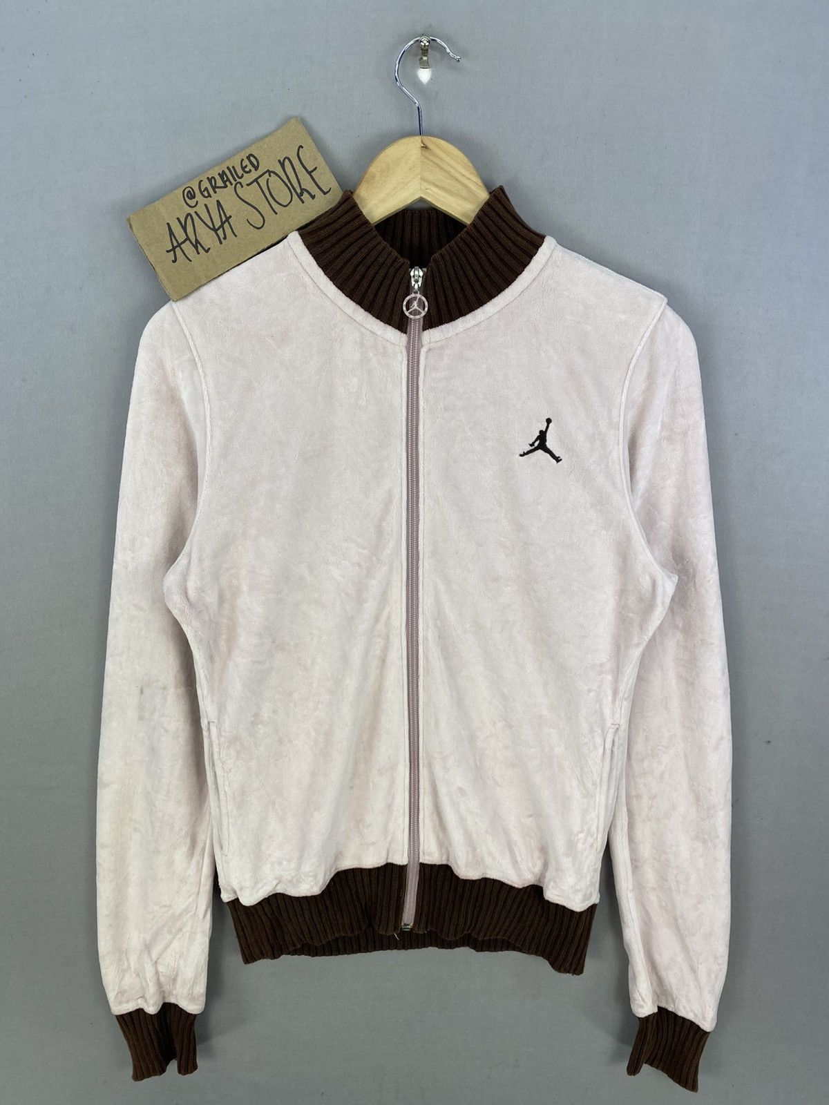 Nike Air Jordan Embroidered Big Logo Velvet Bomber Jacket - Main Image