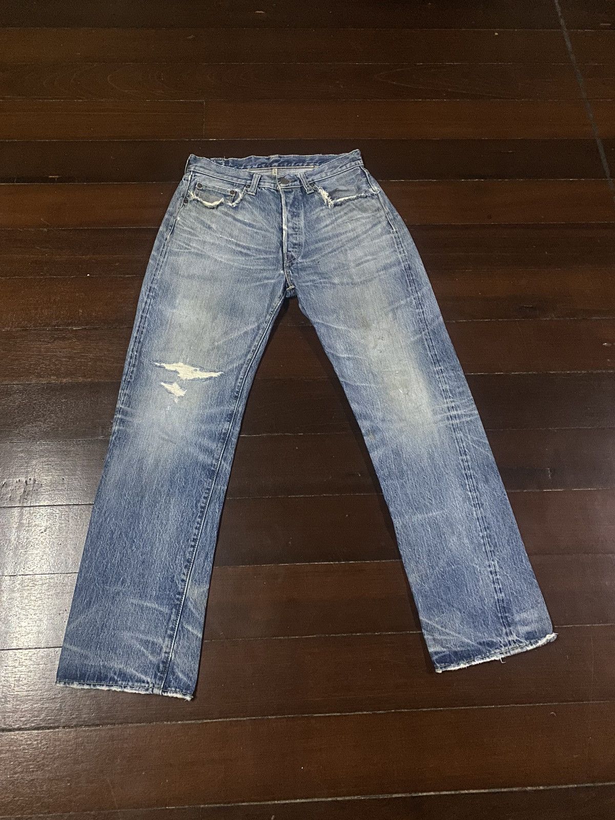 Warehouse FIRE 🔥 VINTAGE SUGAR CANES DISTRESSED NICE FADED Size US 31 - 1 Thumbnail