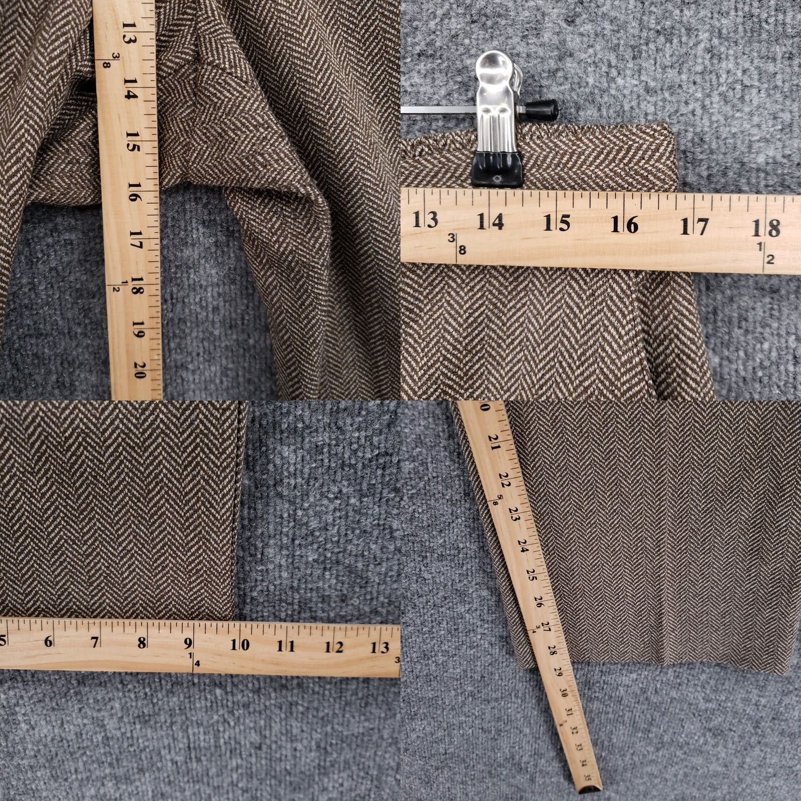 Vintage Alfred Dunner Dress Pants Womens 18 Plus Brown High Rise Straight Herringbone Dress Pants Womens Plus Size Brown Herringbone Straight 18+ Mens Womens Size 40" / US 18 - 8 Thumbnail