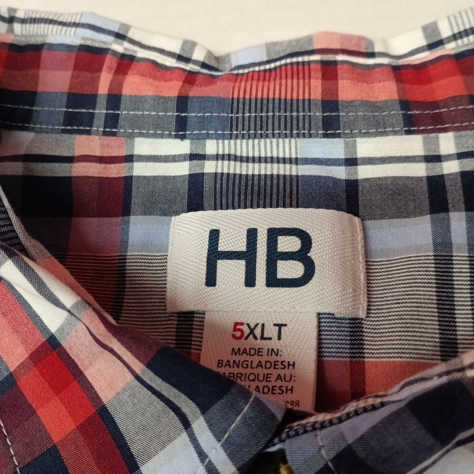 Other Harbor Bay Shirt Men’s 5XLT Red White Blue Checkered Size US XXL / EU 58 / 5 - 3 Thumbnail